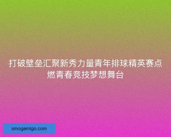 打破壁垒汇聚新秀力量青年排球精英赛点燃青春竞技梦想舞台
